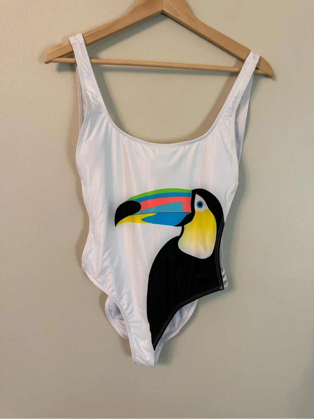 Kenny Flowers Rio Toucan One Piece Swimsuit Size L Tropical Resort Swim - Picture 4 of 11